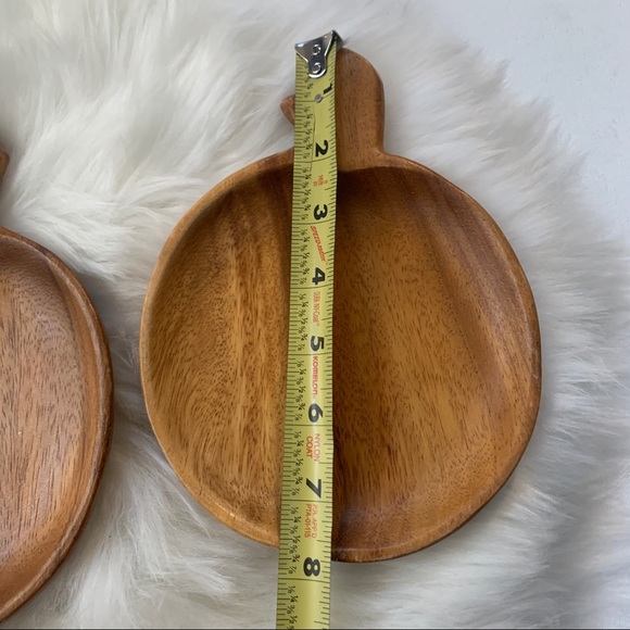 Apple Monkey Pod Wood Mid Century Modern Bowls - Picture 6 of 8